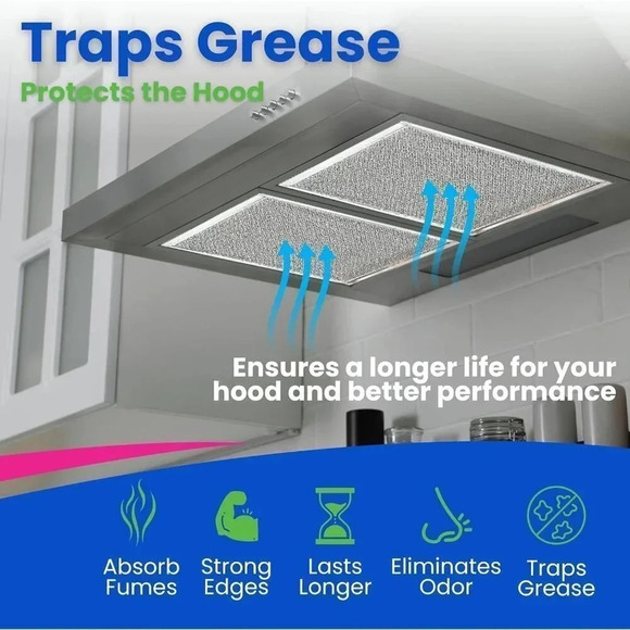 10.5 x 8.75 Inch Kitchen Exhaust Fan Aluminum Mesh Grease  Filter for Range Hood - Picture 5 of 5